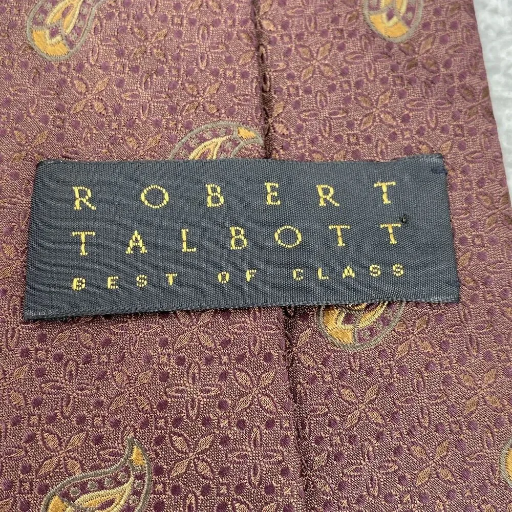 Robert Talbott Best Of Class Silk Tie Brown Paisley Hand‎ Sewn Made USA Gorpcore
